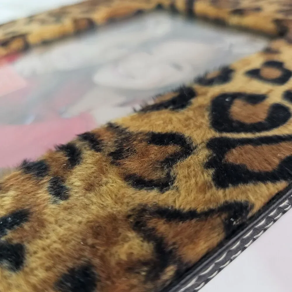 Green Tree Gallery Leopard Faux Fur 5x7 Picture Frame Y2K Animal Print Glam